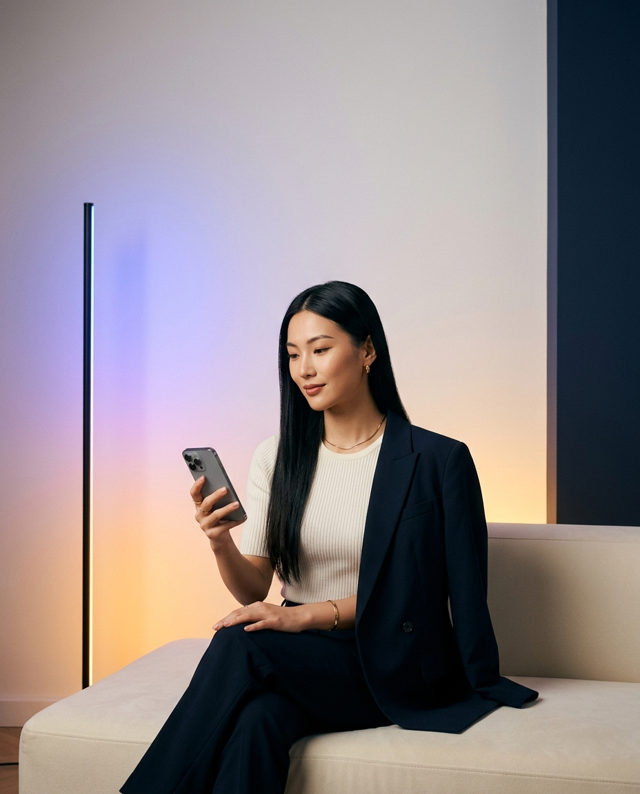 Smart home ambient lighting controlled from the app